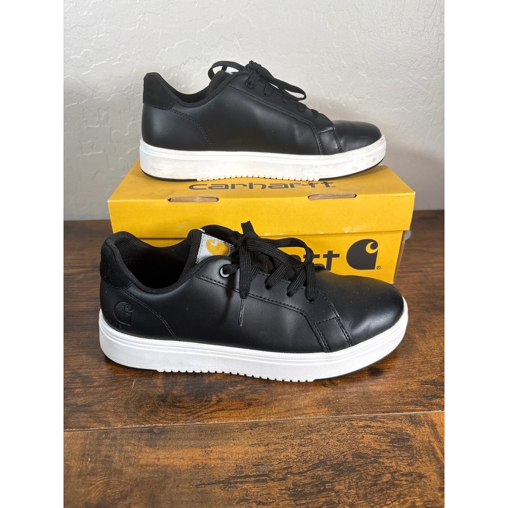Carhartt Womens Detroit Leather Sneaker Black White FC2171-W Size 8.5 M Low Top